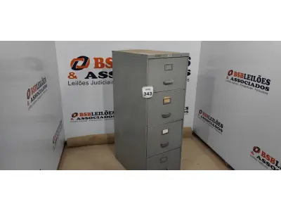 LOTE 343 - 01 ARQUIVO DE AÇO COM 04 GAVETAS. (NO ESTADO) ATENÇÃO! FAZER A VISITAÇÃO ANTES DE ARREMATAR, NÃO SABEMOS SE FUNCIONA, LEILÃO NÃO TEM GARANTIA E NEM DEVOLUÇÃO, SUJEITO A POSSÍVEIS AVARIAS VISÍVEIS/OCULTAS E/OU AUSÊNCIA DE COMPONENTES.
