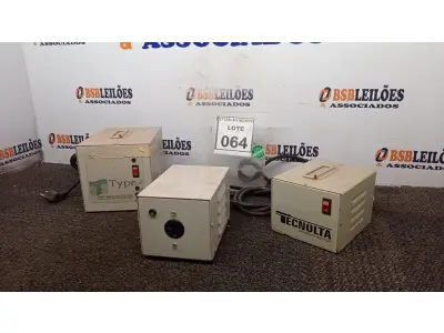 LOTE 064 - 03 TRANSFORMADORES MARCAS E MODELOS DIVERSOS. (NO ESTADO) ATENÇÃO! FAZER A VISITAÇÃO ANTES DE ARREMATAR, NÃO SABEMOS SE FUNCIONA, LEILÃO NÃO TEM GARANTIA E NEM DEVOLUÇÃO, SUJEITO A POSSÍVEIS AVARIAS VISÍVEIS/OCULTAS E/OU AUSÊNCIA DE COMPONENTES.