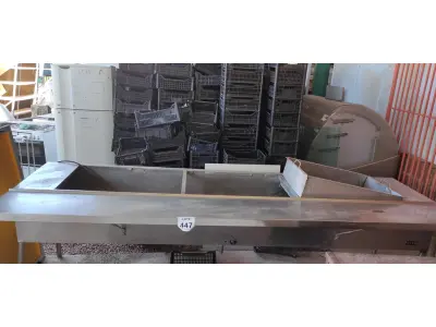 LOTE 447 - 01 BANHO MARIA EM INOX CUBAS (INCOMPLETAS). (NO ESTADO) ATENÇÃO! FAZER A VISITAÇÃO ANTES DE ARREMATAR, NÃO SABEMOS SE FUNCIONA. LEILÃO NÃO TEM GARANTIA E NEM DEVOLUÇÃO, SUJEITO A POSSÍVEIS AVARIAS VISÍVEIS/OCULTAS E/OU AUSÊNCIA DE COMPONENTES.