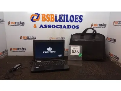 LOTE 035 - 01 NOTEBOOK COM FONTE E BOLSA MARCA POSITIVO. (NO ESTADO) ATENÇÃO! FAZER A VISITAÇÃO ANTES DE ARREMATAR, NÃO SABEMOS SE FUNCIONA, LEILÃO NÃO TEM GARANTIA E NEM DEVOLUÇÃO, SUJEITO A POSSÍVEIS AVARIAS VISÍVEIS/OCULTAS E/OU AUSÊNCIA DE COMPONENTES.