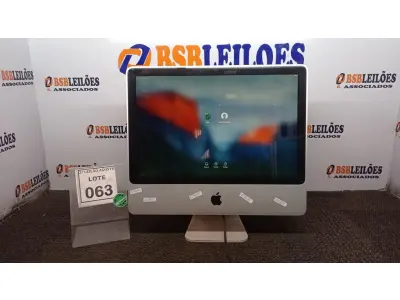 LOTE 063 - 01 IMAC  APPLE. (NO ESTADO) ATENÇÃO! FAZER A VISITAÇÃO ANTES DE ARREMATAR, NÃO SABEMOS SE FUNCIONA, LEILÃO NÃO TEM GARANTIA E NEM DEVOLUÇÃO, SUJEITO A POSSÍVEIS AVARIAS VISÍVEIS/OCULTAS E/OU AUSÊNCIA DE COMPONENTES.
