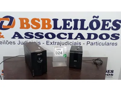 LOTE 024 - 02 NOBREAKS APC. (NO ESTADO) ATENÇÃO! FAZER A VISITAÇÃO ANTES DE ARREMATAR, NÃO SABEMOS SE FUNCIONA, LEILÃO NÃO TEM GARANTIA E NEM DEVOLUÇÃO, SUJEITO A POSSÍVEIS AVARIAS VISÍVEIS/OCULTAS E/OU AUSÊNCIA DE COMPONENTES.