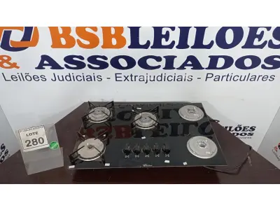LOTE 280 - 01 COOKTOP 05 BOCAS MARCA FISCHER. (NO ESTADO) ATENÇÃO! FAZER A VISITAÇÃO ANTES DE ARREMATAR, NÃO SABEMOS SE FUNCIONA. LEILÃO NÃO TEM GARANTIA E NEM DEVOLUÇÃO, SUJEITO A POSSÍVEIS AVARIAS VISÍVEIS/OCULTAS E/OU AUSÊNCIA DE COMPONENTES.