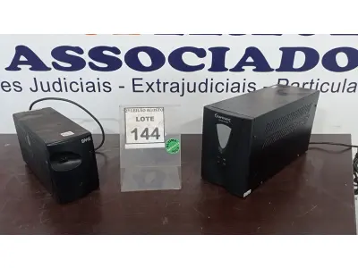 LOTE 144 - 02 NOBREAKS. (NO ESTADO) ATENÇÃO! FAZER A VISITAÇÃO ANTES DE ARREMATAR, NÃO SABEMOS SE FUNCIONA. LEILÃO NÃO TEM GARANTIA E NEM DEVOLUÇÃO, SUJEITO A POSSÍVEIS AVARIAS VISÍVEIS/OCULTAS E/OU AUSÊNCIA DE COMPONENTES.