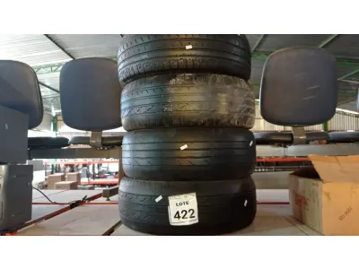 LOTE 422 - 04 PNEUS USADOS 205/55 ARO 16. (NO ESTADO) ATENÇÃO! FAZER A VISITAÇÃO ANTES DE ARREMATAR, NÃO SABEMOS SE FUNCIONA. LEILÃO NÃO TEM GARANTIA E NEM DEVOLUÇÃO, SUJEITO A POSSÍVEIS AVARIAS VISÍVEIS/OCULTAS E/OU AUSÊNCIA DE COMPONENTES.
