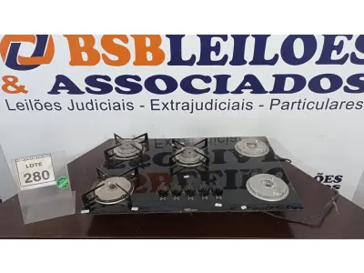 LOTE 280 - 01 COOKTOP 05 BOCAS MARCA FISCHER. (NO ESTADO) ATENÇÃO! FAZER A VISITAÇÃO ANTES DE ARREMATAR, NÃO SABEMOS SE FUNCIONA. LEILÃO NÃO TEM GARANTIA E NEM DEVOLUÇÃO, SUJEITO A POSSÍVEIS AVARIAS VISÍVEIS/OCULTAS E/OU AUSÊNCIA DE COMPONENTES.