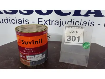LOTE 301 - 01 LATA DE TINTA ESMALTE PARA MADEIRA E METAIS SUVINIL VERMELHO 3,6L. (NO ESTADO) ATENÇÃO! FAZER A VISITAÇÃO ANTES DE ARREMATAR, NÃO SABEMOS SE FUNCIONA. LEILÃO NÃO TEM GARANTIA E NEM DEVOLUÇÃO, SUJEITO A POSSÍVEIS AVARIAS VISÍVEIS/OCULTAS E/OU AUSÊNCIA DE COMPONENTES.