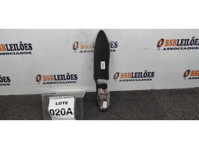 LOTE 020 - 01 FACA IMPORTADA AÇO INOXIDÁVEL CABO EM MADEIRA COM DETALHE DE ESCORPIÃO NA GUARDA  FULL TANG BAINHA DE NYLON TAMANHO TOTAL 32CM PESO 390G JÁ AFIADA  .(NO ESTADO) ATENÇÃO! FAZER A VISITAÇÃO ANTES DE ARREMATAR, NÃO SABEMOS SE FUNCIONA. LEILÃO NÃO TEM GARANTIA E NEM DEVOLUÇÃO, SUJEITO A POSSÍVEIS AVARIAS VISÍVEIS/OCULTAS E/OU AUSÊNCIA DE COMPONENTES.