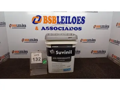 LOTE 132 - 01 BALDE DE TINTA SUVINIL INTERIORES FOSCOS 18L NA COR FOSCO BRANCO. VENCIMENTO 10/2027 (NOVO) (NO ESTADO) ATENÇÃO! FAZER A VISITAÇÃO ANTES DE ARREMATAR, NÃO SABEMOS SE FUNCIONA. LEILÃO NÃO TEM GARANTIA E NEM DEVOLUÇÃO, SUJEITO A POSSÍVEIS AVARIAS VISÍVEIS/OCULTAS E/OU AUSÊNCIA DE COMPONENTES.