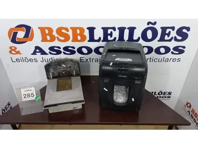LOTE 285 - 01 FRAGMENTADORA DE PAPEL E 01 BALANÇA COM LEITORA MARCA FILIZOLA. (NO ESTADO) ATENÇÃO! FAZER A VISITAÇÃO ANTES DE ARREMATAR, NÃO SABEMOS SE FUNCIONA. LEILÃO NÃO TEM GARANTIA E NEM DEVOLUÇÃO, SUJEITO A POSSÍVEIS AVARIAS VISÍVEIS/OCULTAS E/OU AUSÊNCIA DE COMPONENTES.