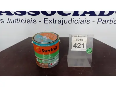 LOTE 421 - 01 LATA DE TINTA ESMALTE DE 3,6L NA COR BRILHANTE VERMELHO MARCA SUVINIL. (NO ESTADO) ATENÇÃO! FAZER A VISITAÇÃO ANTES DE ARREMATAR, NÃO SABEMOS SE FUNCIONA. LEILÃO NÃO TEM GARANTIA E NEM DEVOLUÇÃO, SUJEITO A POSSÍVEIS AVARIAS VISÍVEIS/OCULTAS E/OU AUSÊNCIA DE COMPONENTES.