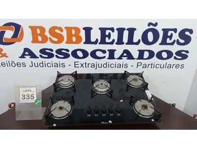 LOTE 335 - 01 COOKTOP 05 BOCAS MARCA FISCHER. (NO ESTADO) ATENÇÃO! FAZER A VISITAÇÃO ANTES DE ARREMATAR, NÃO SABEMOS SE FUNCIONA. LEILÃO NÃO TEM GARANTIA E NEM DEVOLUÇÃO, SUJEITO A POSSÍVEIS AVARIAS VISÍVEIS/OCULTAS E/OU AUSÊNCIA DE COMPONENTES.