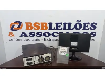 LOTE 405 - 01 NOBREAK E 01 MONITOR. (NO ESTADO) ATENÇÃO! FAZER A VISITAÇÃO ANTES DE ARREMATAR, NÃO SABEMOS SE FUNCIONA. LEILÃO NÃO TEM GARANTIA E NEM DEVOLUÇÃO, SUJEITO A POSSÍVEIS AVARIAS VISÍVEIS/OCULTAS E/OU AUSÊNCIA DE COMPONENTES.