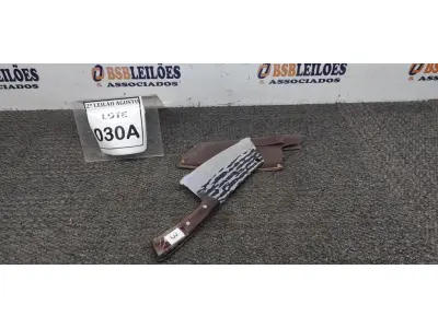 LOTE 030 - 01 CUTELO  IMPORTADA AÇO INOXIDÁVEL CABO EM MADEIRA  FULL TANG BAINHA DE NAPA  TAMANHO TOTAL 30CM PESO 318G JÁ. (NO ESTADO) ATENÇÃO! FAZER A VISITAÇÃO ANTES DE ARREMATAR, NÃO SABEMOS SE FUNCIONA. LEILÃO NÃO TEM GARANTIA E NEM DEVOLUÇÃO, SUJEITO A POSSÍVEIS AVARIAS VISÍVEIS/OCULTAS E/OU AUSÊNCIA DE COMPONENTES.