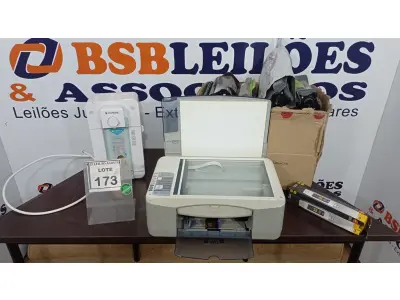 LOTE 173 - 01 IMPRESSORA, 01 PURIFICADOR DE ÁGUA E VÁRIOS TONNERS PARA IMPRESSORA. (NO ESTADO) ATENÇÃO! FAZER A VISITAÇÃO ANTES DE ARREMATAR, NÃO SABEMOS SE FUNCIONA. LEILÃO NÃO TEM GARANTIA E NEM DEVOLUÇÃO, SUJEITO A POSSÍVEIS AVARIAS VISÍVEIS/OCULTAS E/OU AUSÊNCIA DE COMPONENTES.