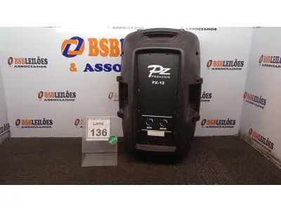 LOTE 136 - 01 CAIXA DE SOM PASSIVA PX-12. (NO ESTADO) ATENÇÃO! FAZER A VISITAÇÃO ANTES DE ARREMATAR, NÃO SABEMOS SE FUNCIONA. LEILÃO NÃO TEM GARANTIA E NEM DEVOLUÇÃO, SUJEITO A POSSÍVEIS AVARIAS VISÍVEIS/OCULTAS E/OU AUSÊNCIA DE COMPONENTES.