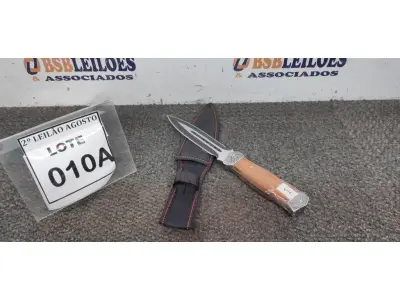 LOTE 010 - 01 PUNHAL IMPORTADA AÇO INOXIDÁVEL CABO EM MADEIRA   FULL TANG BAINHA DE NYLON TAMANHO TOTAL 28CM PESO 288G.  (NO ESTADO) ATENÇÃO! FAZER A VISITAÇÃO ANTES DE ARREMATAR, NÃO SABEMOS SE FUNCIONA. LEILÃO NÃO TEM GARANTIA E NEM DEVOLUÇÃO, SUJEITO A POSSÍVEIS AVARIAS VISÍVEIS/OCULTAS E/OU AUSÊNCIA DE COMPONENTES.