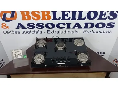 LOTE 322 - 01 COOKTOP 05 BOCAS MARCA FISCHER. (NO ESTADO) ATENÇÃO! FAZER A VISITAÇÃO ANTES DE ARREMATAR, NÃO SABEMOS SE FUNCIONA. LEILÃO NÃO TEM GARANTIA E NEM DEVOLUÇÃO, SUJEITO A POSSÍVEIS AVARIAS VISÍVEIS/OCULTAS E/OU AUSÊNCIA DE COMPONENTES.