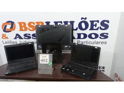 LOTE 402 - 02 NOTEBOOKS MARCA POSITIVO E 01 MONITOR COM SUPORTE. (NO ESTADO) ATENÇÃO! FAZER A VISITAÇÃO ANTES DE ARREMATAR, NÃO SABEMOS SE FUNCIONA. LEILÃO NÃO TEM GARANTIA E NEM DEVOLUÇÃO, SUJEITO A POSSÍVEIS AVARIAS VISÍVEIS/OCULTAS E/OU AUSÊNCIA DE COMPONENTES.