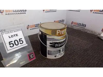 LOTE 505 - 01 LATA DE ESMALTE SINTÉTICO PREMIERLUX DE 3,6L NA COR CINZA MÉDIO MARCA PREMIER. (NO ESTADO) ATENÇÃO! FAZER A VISITAÇÃO ANTES DE ARREMATAR, NÃO SABEMOS SE FUNCIONA, LEILÃO NÃO TEM GARANTIA E NEM DEVOLUÇÃO, SUJEITO A POSSÍVEIS AVARIAS VISÍVEIS/OCULTAS E/OU AUSÊNCIA DE COMPONENTES.