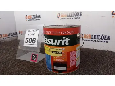 LOTE 506 - 01 LATA DE ESMALTE SINTÉTICO COM 3,6L NA COR BRILHANTE AZUL REAL MARCA GLASURIT. (NO ESTADO) ATENÇÃO! FAZER A VISITAÇÃO ANTES DE ARREMATAR, NÃO SABEMOS SE FUNCIONA, LEILÃO NÃO TEM GARANTIA E NEM DEVOLUÇÃO, SUJEITO A POSSÍVEIS AVARIAS VISÍVEIS/OCULTAS E/OU AUSÊNCIA DE COMPONENTES.
