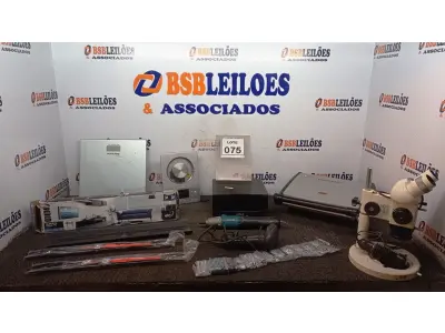 LOTE 075 - 01 GRILL ELÉTRICO MARCA GEORGE FOREMAN, 01 SUPORTE DE TV, 01 APARELHO DE HOME THEATRE, 02 BALANÇAS DIGITAIS, 01 PARAFUSADEIRA COM AVARIAS, 01 LEITOR DE CÓDIGO DE BARRAS E 01 MICROSCÓPIO INCOMPLETO. (NO ESTADO) ATENÇÃO! FAZER A VISITAÇÃO ANTES DE ARREMATAR, NÃO SABEMOS SE FUNCIONA, LEILÃO NÃO TEM GARANTIA E NEM DEVOLUÇÃO, SUJEITO A POSSÍVEIS AVARIAS VISÍVEIS/OCULTAS E/OU AUSÊNCIA DE COMPONENTES.