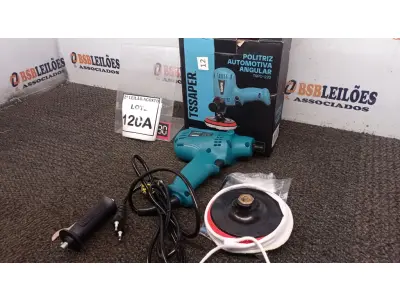 LOTE 120 - 01 POLITRIZ AUTOMOTIVA ANGULAR 700W 6VELOCIDADES 600-4000RPM 220V COM PUNHO, CHAVE, DISCO E BOINA DE LÃ. (NO ESTADO) ATENÇÃO! FAZER A VISITAÇÃO ANTES DE ARREMATAR, NÃO SABEMOS SE FUNCIONA. LEILÃO NÃO TEM GARANTIA E NEM DEVOLUÇÃO, SUJEITO A POSSÍVEIS AVARIAS VISÍVEIS/OCULTAS E/OU AUSÊNCIA DE COMPONENTES.