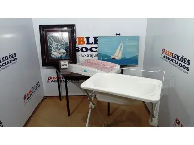 LOTE 078 - 01 BANHEIRA PARA BEBÊ E 02 QUADROS. (NO ESTADO) ATENÇÃO! FAZER A VISITAÇÃO ANTES DE ARREMATAR, NÃO SABEMOS SE FUNCIONA, LEILÃO NÃO TEM GARANTIA E NEM DEVOLUÇÃO, SUJEITO A POSSÍVEIS AVARIAS VISÍVEIS/OCULTAS E/OU AUSÊNCIA DE COMPONENTES.