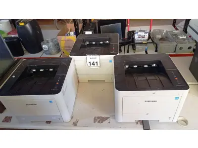 LOTE 141 - 03 IMPRESSORAS MARCA SAMSUNG. (NO ESTADO) ATENÇÃO! FAZER A VISITAÇÃO ANTES DE ARREMATAR, NÃO SABEMOS SE FUNCIONA, LEILÃO NÃO TEM GARANTIA E NEM DEVOLUÇÃO, SUJEITO A POSSÍVEIS AVARIAS VISÍVEIS/OCULTAS E/OU AUSÊNCIA DE COMPONENTES.