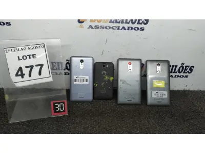 LOTE 477 - 05 SMARPHONES MARCA POSITIVO. (NO ESTADO) ATENÇÃO! FAZER A VISITAÇÃO ANTES DE ARREMATAR, NÃO SABEMOS SE FUNCIONA. LEILÃO NÃO TEM GARANTIA E NEM DEVOLUÇÃO, SUJEITO A POSSÍVEIS AVARIAS VISÍVEIS/OCULTAS E/OU AUSÊNCIA DE COMPONENTES.