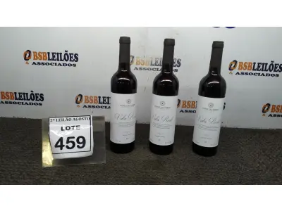 LOTE 459 - 03 GARRAFAS DE VINHO TINTO VALA REAL PORTUGUÊS SAFRA 2019 750ML. (NO ESTADO) ATENÇÃO! FAZER A VISITAÇÃO ANTES DE ARREMATAR, NÃO SABEMOS SE FUNCIONA, LEILÃO NÃO TEM GARANTIA E NEM DEVOLUÇÃO, SUJEITO A POSSÍVEIS AVARIAS VISÍVEIS/OCULTAS E/OU AUSÊNCIA DE COMPONENTES.