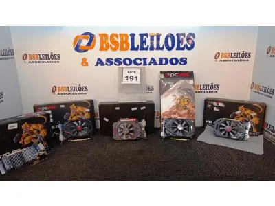 LOTE 191 - 05 PLACAS DE VÍDEO MARCAS DIVERSAS. (NO ESTADO) ATENÇÃO! FAZER A VISITAÇÃO ANTES DE ARREMATAR, NÃO SABEMOS SE FUNCIONA, LEILÃO NÃO TEM GARANTIA E NEM DEVOLUÇÃO, SUJEITO A POSSÍVEIS AVARIAS VISÍVEIS/OCULTAS E/OU AUSÊNCIA DE COMPONENTES.