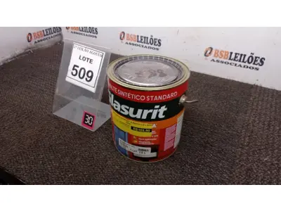 LOTE 509 - 01 LATA DE ESMALTE SINTÉTICO COM 3,6L NA COR BRILHANTE AZUL REAL MARCA GLASURIT. (NO ESTADO) ATENÇÃO! FAZER A VISITAÇÃO ANTES DE ARREMATAR, NÃO SABEMOS SE FUNCIONA, LEILÃO NÃO TEM GARANTIA E NEM DEVOLUÇÃO, SUJEITO A POSSÍVEIS AVARIAS VISÍVEIS/OCULTAS E/OU AUSÊNCIA DE COMPONENTES.