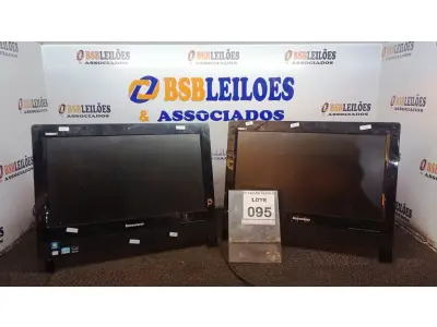 LOTE 095 - 02 ALL IN ONE MARCA LENOVO. (NO ESTADO) ATENÇÃO! FAZER A VISITAÇÃO ANTES DE ARREMATAR, NÃO SABEMOS SE FUNCIONA, LEILÃO NÃO TEM GARANTIA E NEM DEVOLUÇÃO, SUJEITO A POSSÍVEIS AVARIAS VISÍVEIS/OCULTAS E/OU AUSÊNCIA DE COMPONENTES.