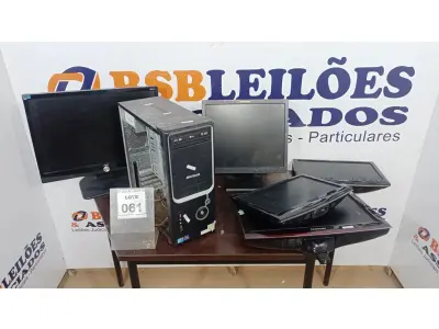 LOTE 061 - 05 MONITORES DE MARCAS E MODELOS DIVERSOS E 01 CPU. (NO ESTADO) ATENÇÃO! FAZER A VISITAÇÃO ANTES DE ARREMATAR, NÃO SABEMOS SE FUNCIONA, LEILÃO NÃO TEM GARANTIA E NEM DEVOLUÇÃO, SUJEITO A POSSÍVEIS AVARIAS VISÍVEIS/OCULTAS E/OU AUSÊNCIA DE COMPONENTES.