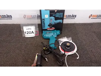 LOTE 120 - 01 POLITRIZ AUTOMOTIVA ANGULAR 700W 6VELOCIDADES 600-4000RPM 220V COM PUNHO, CHAVE, DISCO E BOINA DE LÃ. (NO ESTADO) ATENÇÃO! FAZER A VISITAÇÃO ANTES DE ARREMATAR, NÃO SABEMOS SE FUNCIONA. LEILÃO NÃO TEM GARANTIA E NEM DEVOLUÇÃO, SUJEITO A POSSÍVEIS AVARIAS VISÍVEIS/OCULTAS E/OU AUSÊNCIA DE COMPONENTES.