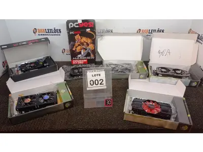 LOTE 002 - 06 PLACAS DE VÍDEOS MARCAS DIVERSAS. (NO ESTADO) ATENÇÃO! FAZER A VISITAÇÃO ANTES DE ARREMATAR, NÃO SABEMOS SE FUNCIONA, LEILÃO NÃO TEM GARANTIA E NEM DEVOLUÇÃO, SUJEITO A POSSÍVEIS AVARIAS VISÍVEIS/OCULTAS E/OU AUSÊNCIA DE COMPONENTES.