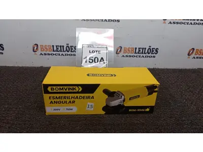 LOTE 150 - 01 ESMERILHADEIRA ANGULAR 220V 710W  ACESSÓRIOS 1CHAVE 1PROTETOR 01 MANOPLA (NO ESTADO) ATENÇÃO! FAZER A VISITAÇÃO ANTES DE ARREMATAR, NÃO SABEMOS SE FUNCIONA. LEILÃO NÃO TEM GARANTIA E NEM DEVOLUÇÃO, SUJEITO A POSSÍVEIS AVARIAS VISÍVEIS/OCULTAS E/OU AUSÊNCIA DE COMPONENTES.