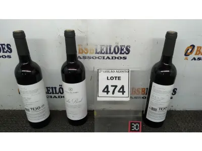 LOTE 474 - 03 GARRAFAS DE VINHO TINTO VALA REAL PORTUGUÊS SAFRA 2019 750ML. (NO ESTADO) ATENÇÃO! FAZER A VISITAÇÃO ANTES DE ARREMATAR, NÃO SABEMOS SE FUNCIONA, LEILÃO NÃO TEM GARANTIA E NEM DEVOLUÇÃO, SUJEITO A POSSÍVEIS AVARIAS VISÍVEIS/OCULTAS E/OU AUSÊNCIA DE COMPONENTES.
