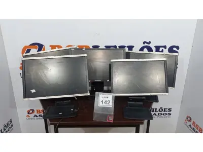 LOTE 142 - 04 MONITORES MARCA HP E 01 MONITOR MARCA LENOVO. (NO ESTADO) ATENÇÃO! FAZER A VISITAÇÃO ANTES DE ARREMATAR, NÃO SABEMOS SE FUNCIONA, LEILÃO NÃO TEM GARANTIA E NEM DEVOLUÇÃO, SUJEITO A POSSÍVEIS AVARIAS VISÍVEIS/OCULTAS E/OU AUSÊNCIA DE COMPONENTES.