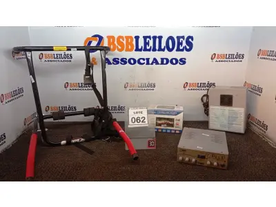 LOTE 062 - 01 CENTRAL MULTIMIDIA MP5, 01 AMPLIFICADOR COMPACTO, 01 GERADOR DE OZÔNIO E 01 SUPORTE PARA BICICLETA. (NO ESTADO) ATENÇÃO! FAZER A VISITAÇÃO ANTES DE ARREMATAR, NÃO SABEMOS SE FUNCIONA, LEILÃO NÃO TEM GARANTIA E NEM DEVOLUÇÃO, SUJEITO A POSSÍVEIS AVARIAS VISÍVEIS/OCULTAS E/OU AUSÊNCIA DE COMPONENTES.