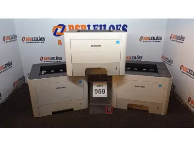 LOTE 059 - 03 IMPRESSORAS MARCA SAMSUNG. (NO ESTADO) ATENÇÃO! FAZER A VISITAÇÃO ANTES DE ARREMATAR, NÃO SABEMOS SE FUNCIONA, LEILÃO NÃO TEM GARANTIA E NEM DEVOLUÇÃO, SUJEITO A POSSÍVEIS AVARIAS VISÍVEIS/OCULTAS E/OU AUSÊNCIA DE COMPONENTES.