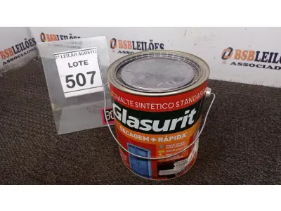 LOTE 507 - 01 LATA DE ESMALTE SINTÉTICO COM 3,6L NA COR BRILHANTE VERDE PRIMAVERA MARCA GLASURIT. (NO ESTADO) ATENÇÃO! FAZER A VISITAÇÃO ANTES DE ARREMATAR, NÃO SABEMOS SE FUNCIONA, LEILÃO NÃO TEM GARANTIA E NEM DEVOLUÇÃO, SUJEITO A POSSÍVEIS AVARIAS VISÍVEIS/OCULTAS E/OU AUSÊNCIA DE COMPONENTES.