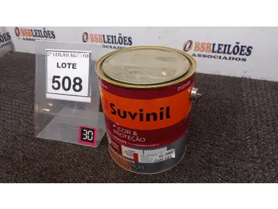 LOTE 508 - 01 LATA DE TINTA MARCA SUVINIL ESMALTE BRILHANTE NA COR VERMELHO 3.6L. (NOVO) (NO ESTADO) ATENÇÃO! FAZER A VISITAÇÃO ANTES DE ARREMATAR, NÃO SABEMOS SE FUNCIONA. LEILÃO NÃO TEM GARANTIA E NEM DEVOLUÇÃO, SUJEITO A POSSÍVEIS AVARIAS VISÍVEIS/OCULTAS E/OU AUSÊNCIA DE COMPONENTES.