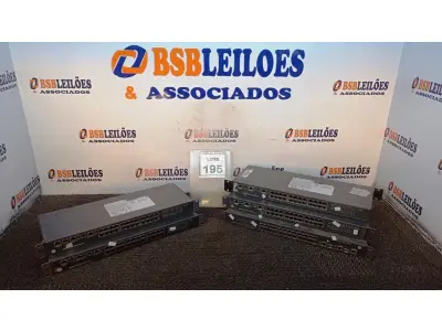 LOTE 195 - 05 SWITCH’S 24 PORTAS MARCA HP. (NO ESTADO) ATENÇÃO! FAZER A VISITAÇÃO ANTES DE ARREMATAR, NÃO SABEMOS SE FUNCIONA, LEILÃO NÃO TEM GARANTIA E NEM DEVOLUÇÃO, SUJEITO A POSSÍVEIS AVARIAS VISÍVEIS/OCULTAS E/OU AUSÊNCIA DE COMPONENTES.