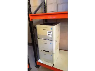 LOTE 111 - 03 IMPRESSORAS MARCA SAMSUNG. (NO ESTADO) ATENÇÃO! FAZER A VISITAÇÃO ANTES DE ARREMATAR, NÃO SABEMOS SE FUNCIONA, LEILÃO NÃO TEM GARANTIA E NEM DEVOLUÇÃO, SUJEITO A POSSÍVEIS AVARIAS VISÍVEIS/OCULTAS E/OU AUSÊNCIA DE COMPONENTES.