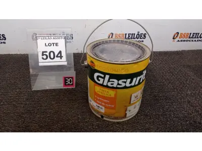LOTE 504 - 01 TINTA ACRÍLICA 3,6L COR FOSCO CAMURÇA MARCA GLASURIT. (NO ESTADO) ATENÇÃO! FAZER A VISITAÇÃO ANTES DE ARREMATAR, NÃO SABEMOS SE FUNCIONA. LEILÃO NÃO TEM GARANTIA E NEM DEVOLUÇÃO, SUJEITO A POSSÍVEIS AVARIAS VISÍVEIS/OCULTAS E/OU AUSÊNCIA DE COMPONENTES.