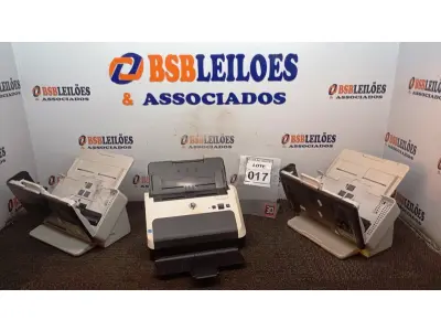 LOTE 017 - 02 SCANNERS MARCA KODAK E 01 MARCA HP. (NO ESTADO) ATENÇÃO! FAZER A VISITAÇÃO ANTES DE ARREMATAR, NÃO SABEMOS SE FUNCIONA, LEILÃO NÃO TEM GARANTIA E NEM DEVOLUÇÃO, SUJEITO A POSSÍVEIS AVARIAS VISÍVEIS/OCULTAS E/OU AUSÊNCIA DE COMPONENTES.