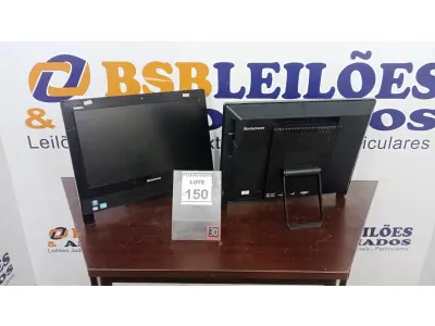 LOTE 150 - 02 ALL IN ONE MARCA LENOVO. (NO ESTADO) ATENÇÃO! FAZER A VISITAÇÃO ANTES DE ARREMATAR, NÃO SABEMOS SE FUNCIONA, LEILÃO NÃO TEM GARANTIA E NEM DEVOLUÇÃO, SUJEITO A POSSÍVEIS AVARIAS VISÍVEIS/OCULTAS E/OU AUSÊNCIA DE COMPONENTES.