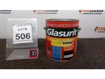 LOTE 506 - 01 LATA DE ESMALTE SINTÉTICO COM 3,6L NA COR BRILHANTE AZUL REAL MARCA GLASURIT. (NO ESTADO) ATENÇÃO! FAZER A VISITAÇÃO ANTES DE ARREMATAR, NÃO SABEMOS SE FUNCIONA, LEILÃO NÃO TEM GARANTIA E NEM DEVOLUÇÃO, SUJEITO A POSSÍVEIS AVARIAS VISÍVEIS/OCULTAS E/OU AUSÊNCIA DE COMPONENTES.